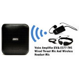 Voice Amplifier with Wired Throat Mic and Wireless Headset Mic