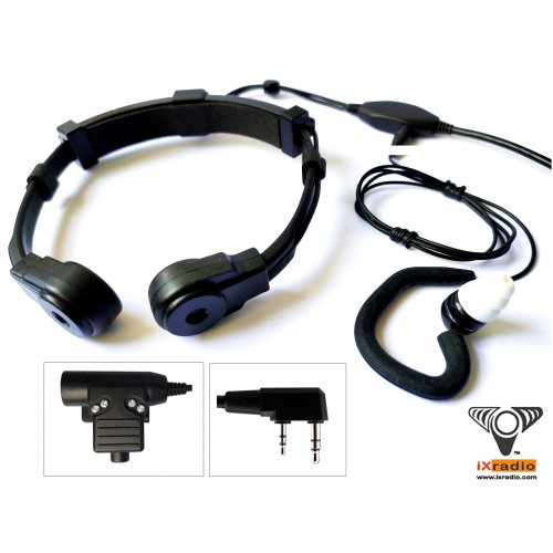 Kenwood Tactical Throat Mic Headset for Baofeng UV5R Kenwood Retevis RT3S PUXING Radio 