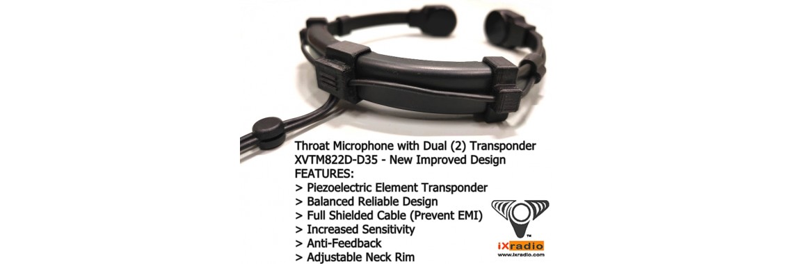 Dual Transponders Throat Mic with 3.5mm Connector