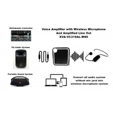 Voice Amplifier with Wireless Mic And Amplified Lineout - XVA-VC319AL-W80